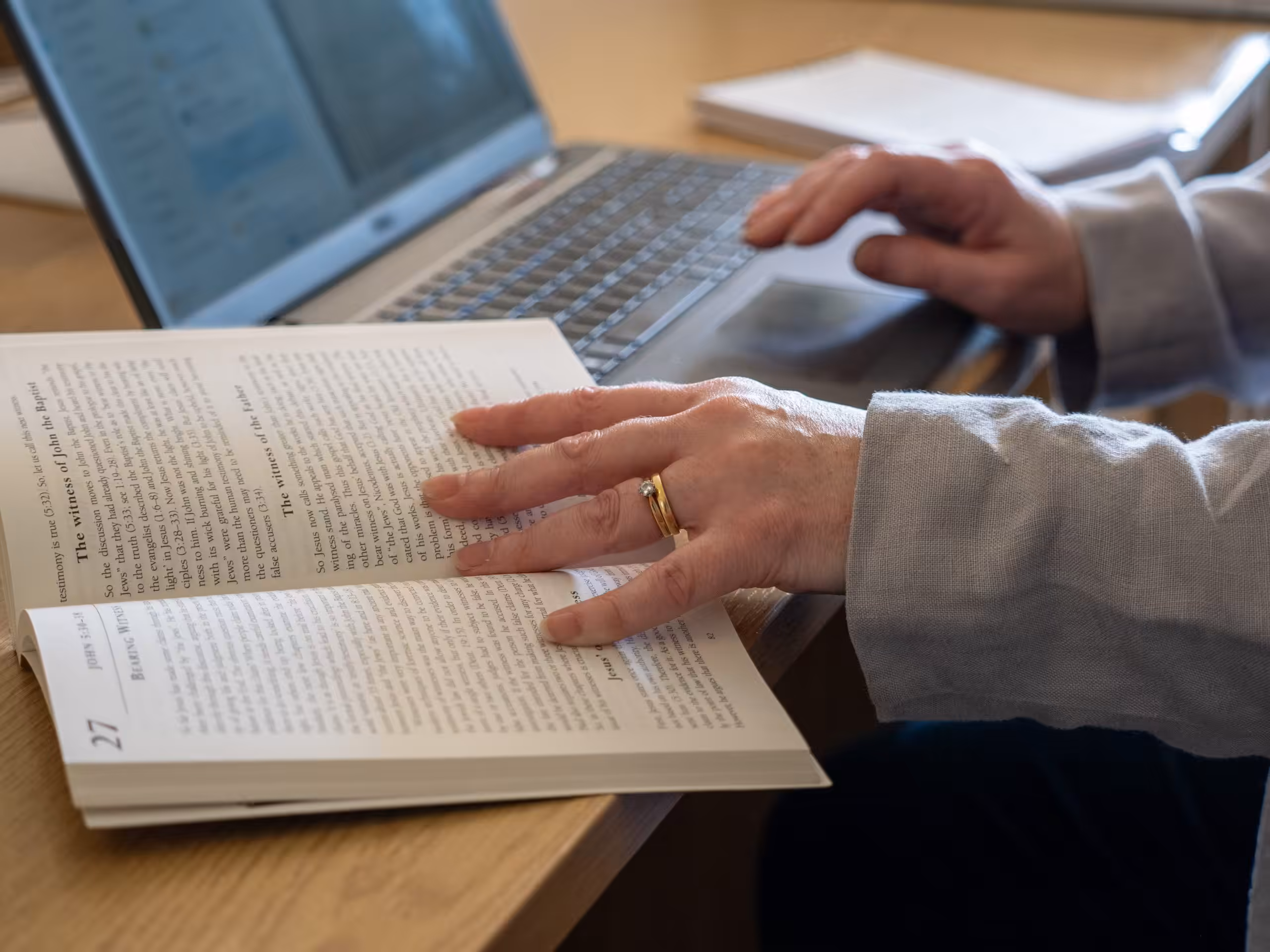 Person studying with laptop