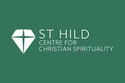 St Hild Centre for Christian Spirituality logo on a jade background