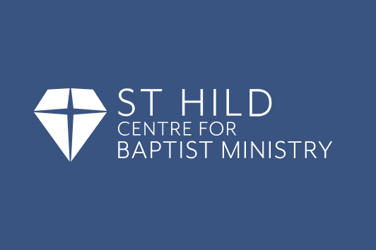 St Hild Centre for baptist Ministry logo on a blue background
